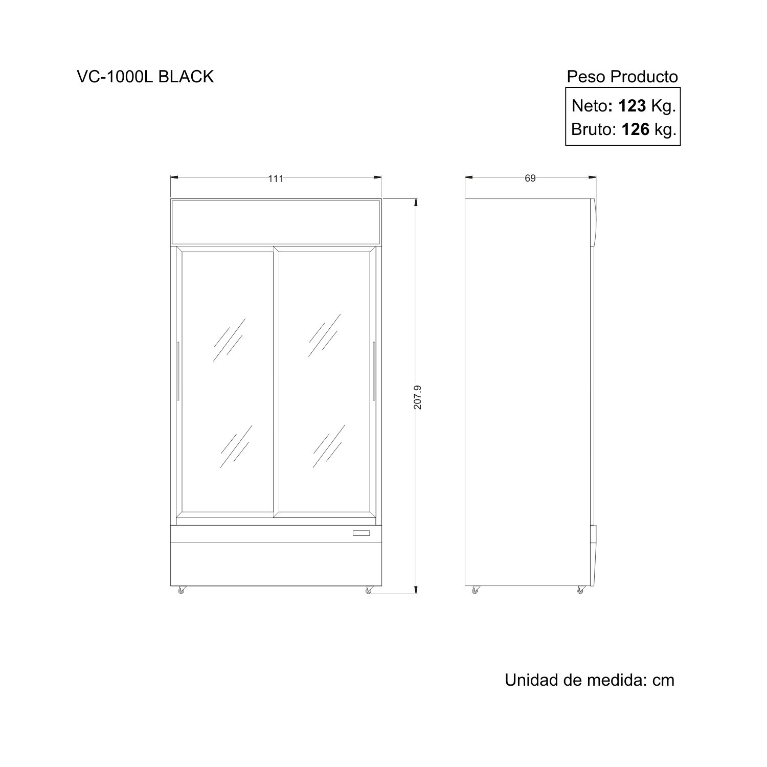 Visicooler 2 puertas correderas VC-1000L - Imagen 3